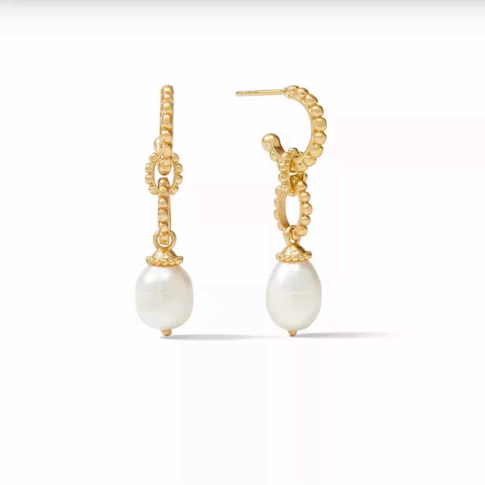 $165 Julie Vos Marbella Midi Hoop & Charm‎ Earring
